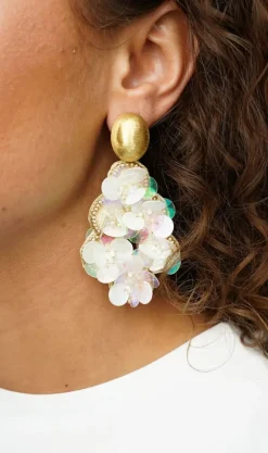 Sequin Oorbellen Holo Parel Vlinder Druppel L