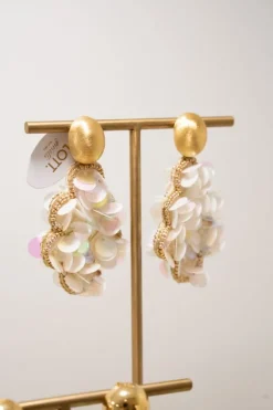 Sequin Oorbellen Holo Parel Vlinder Druppel L
