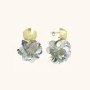 Sequin Oorbellen Holo Zilver Globe M