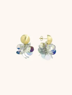 Sequin Oorbellen Holo Zilver Globe S