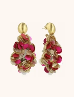 Sequin Oorbellen Metallic Fuchsia Vlinder Druppel L