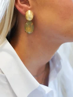 Strass Oorbellen Amelie Ovaal Sand