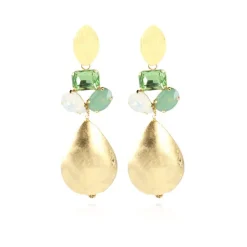 Strass Oorbellen Meike Peridot Xl