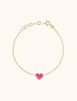 Symbool Armband Hart Emaille Fuchsia