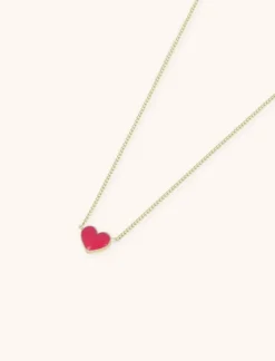 Symbool Ketting Hart Fuchsia