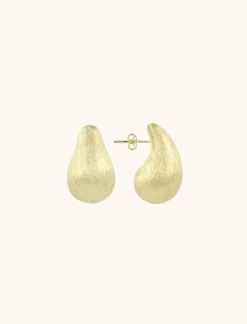 Teardrop Oorbellen Brushed Goud S