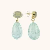 Turqoise Oorbellen Merel Druppel Strass