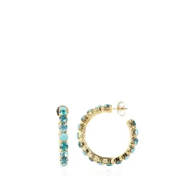 Turquoise Oorbellen Strass Julliette Creool