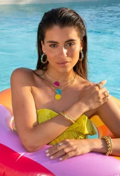 Turquoise Oorbellen Strass Julliette Creool