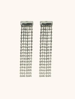 Veronique Oorbellen Baguette Waterval L Zwarte Diamant