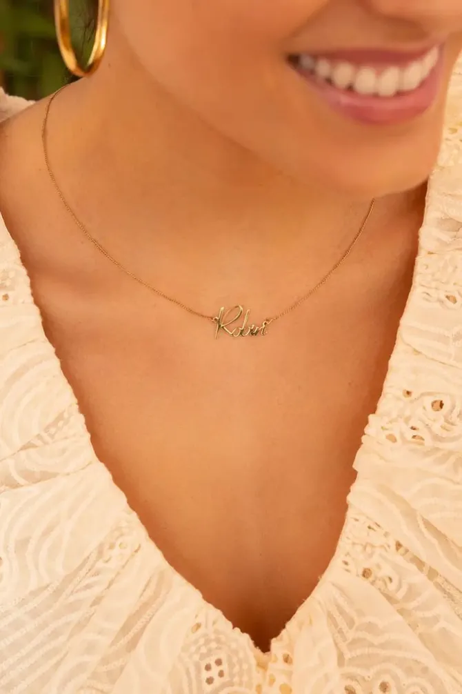 Vintage Naam Ketting 5-7 Letters