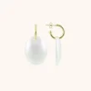 Witte Holo Oorbellen Closed Bugle Oval Xs Angie