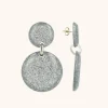 Zilveren Glitter Oorbellen Xenia Rond