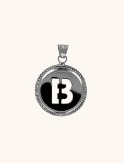 Zilveren Initial Medallion Pendant