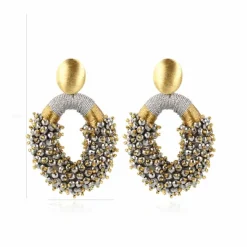 Zilveren Oorbellen Eve Silk Combi Oval Double Stones