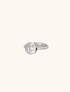 Zilveren Ring Initial Small