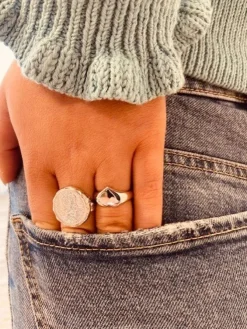 Zilveren Ring Symbol Hart Seal Ring