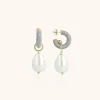 Zilverkleurige Oorbellen Gaia Creool Xs Parel