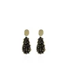 Zwart Gouden Oorbellen Glassberry Cone Double Stones