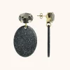 Zwarte Glitter Oorbellen Celia Strass Ovaal S