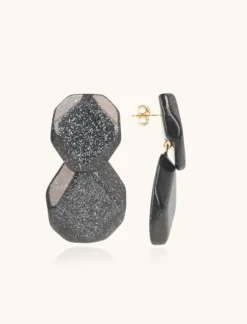 Zwarte Glitter Oorbellen Zola Double M