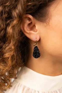 Zwarte Oorbellen Beau Glassberry Cone Xs