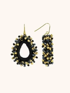 Zwarte Oorbellen Carina Urchin Drop M