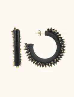 Zwarte Oorbellen Creool Urchin Round L