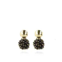 Zwarte Oorbellen Jacky Glassberry Double Stones Globe L