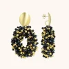 Zwarte Oorbellen Katie Double Stones Ovaal M