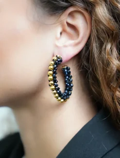 Zwarte Oorbellen Loe Creool Deluxe L
