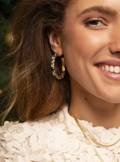 Zwarte Oorbellen Strass Julliette Creool