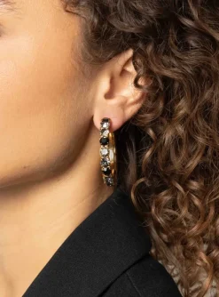 Zwarte Oorbellen Strass Julliette Creool
