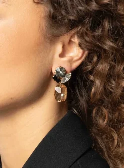 Zwarte Strass Oorbellen Elle